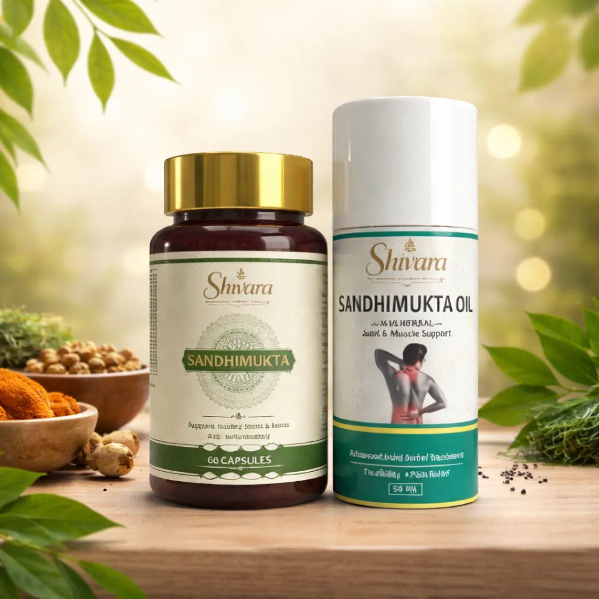 Sandhimukta Capsules And Oil Helps Support Healthy Joint Function And Mobility Pack Of 2