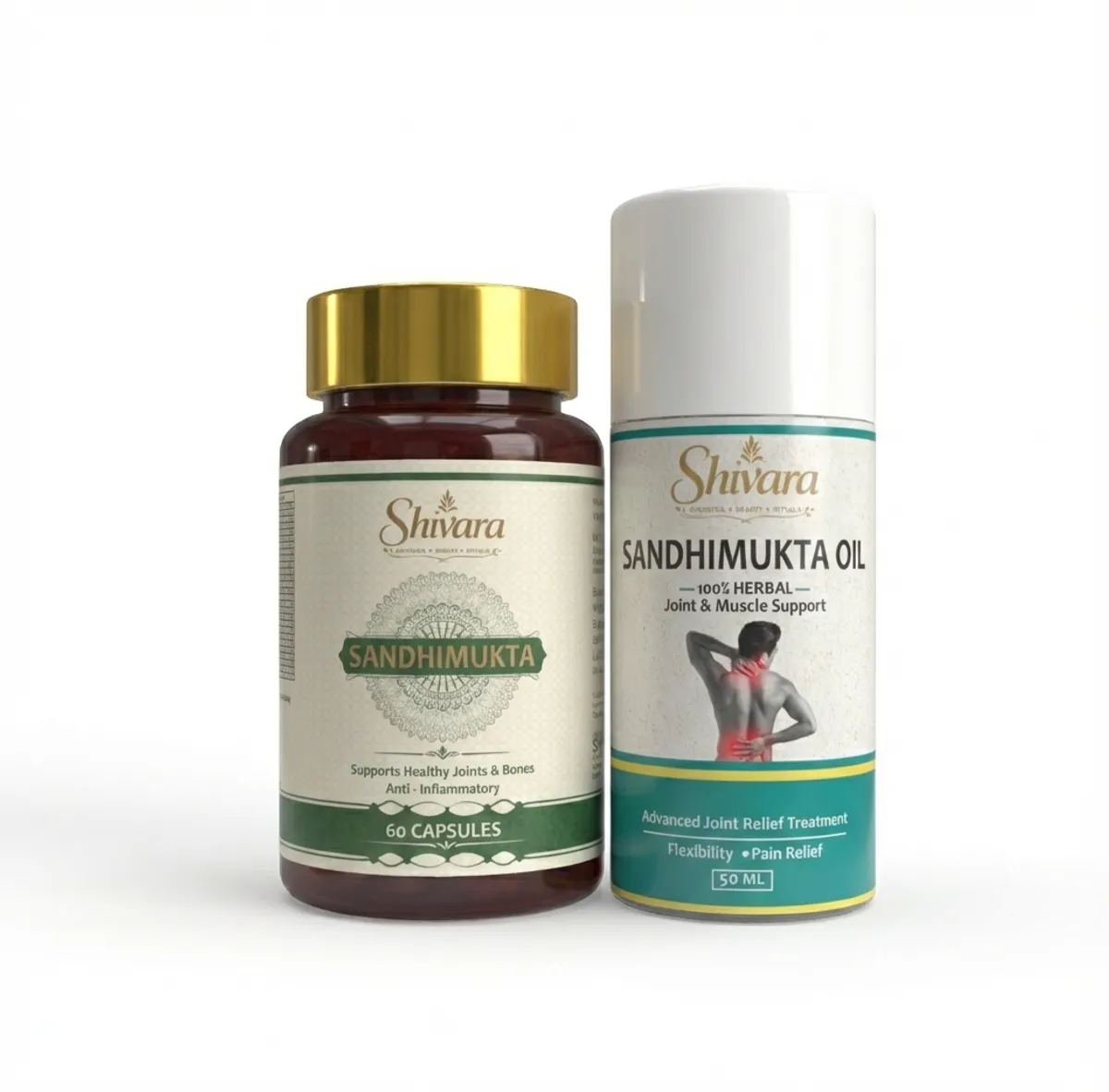 Sandhimukta Capsules And Oil Helps Support Healthy Joint Function And Mobility Pack Of 2